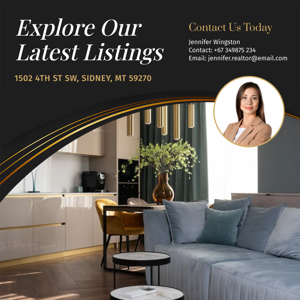 Bannerbear Black Gold Elegant Realtor Instagram Post template