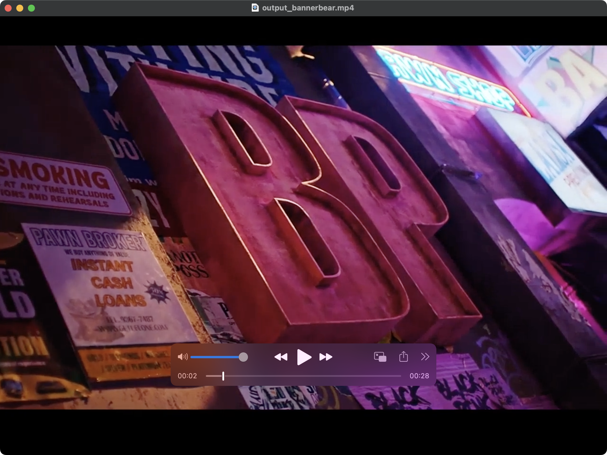 a screenshot of the video cropped and merged using Bannerbear